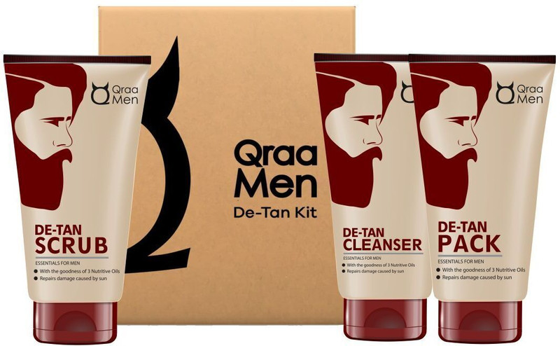 Qraa De-Tan Kit For Instant Tan Removal For Men, (Pack of 3)(3 Items in the set)
