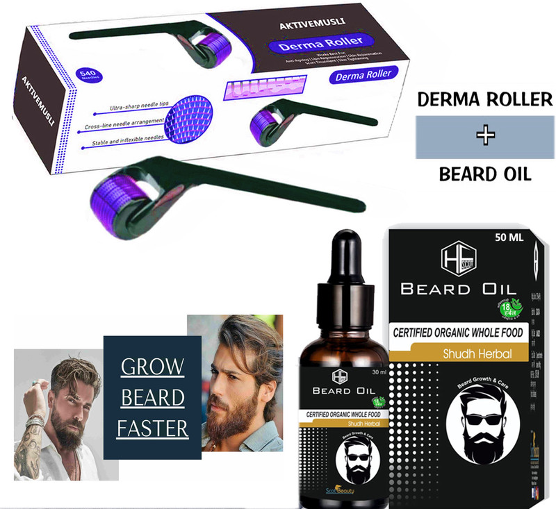 Aktivemusli Beard Growth Kit | Advanced Beard Growth Oil (30ml) & Beard Activator(2 Items in the set)
