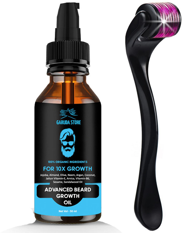 Garuda Store Beard Growth Oil (50ml) & Beard Activator 0.5 mm | Made in India(2 Items in the set)