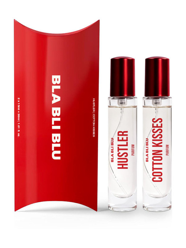 BLA BLI BLU Hustler & Cotton Kisses Unisex Perfume Combo|15mlX2|Long Lasting Fragrance(2 Items in the set)