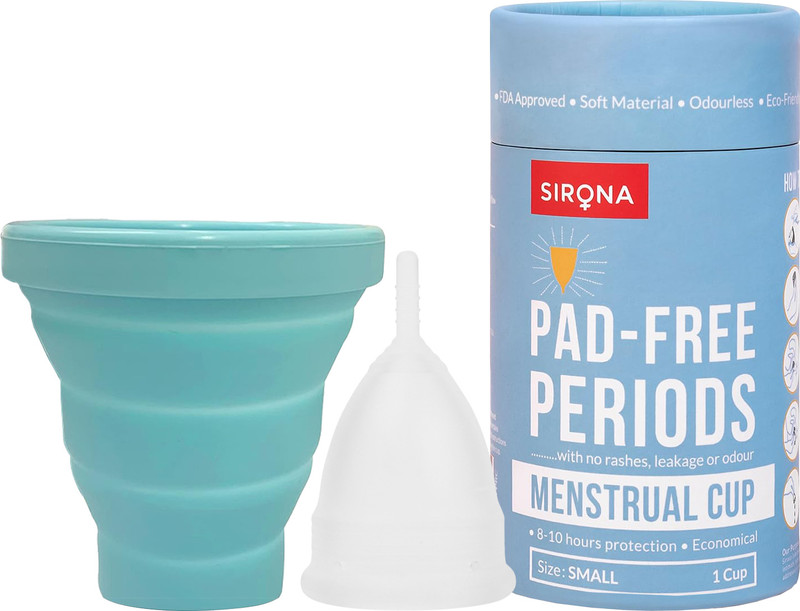 SIRONA Foldable Menstrual Cup Sterilizing Container & Reusable Menstrual Cup - Large(2 Items in the set)