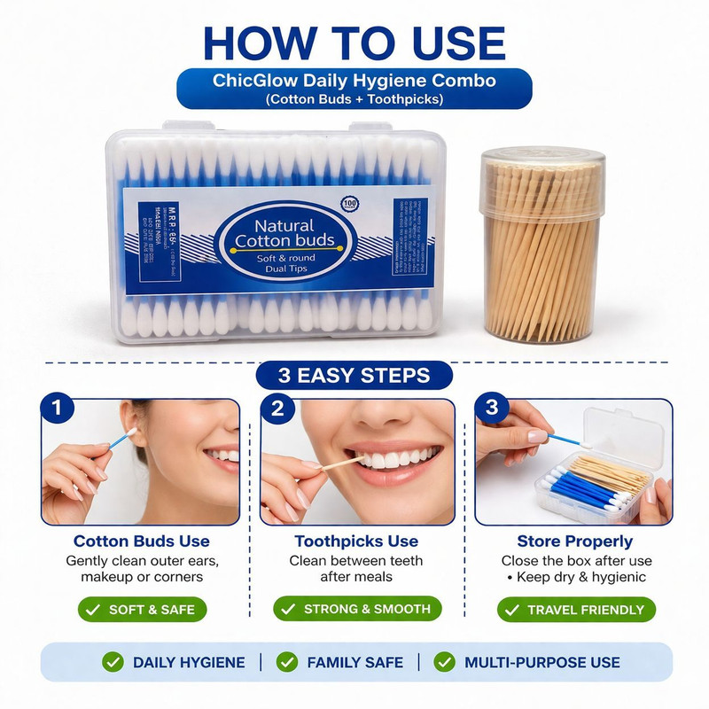 Chic&Glow Toothpicks And Earbuds(2 Items in the set)