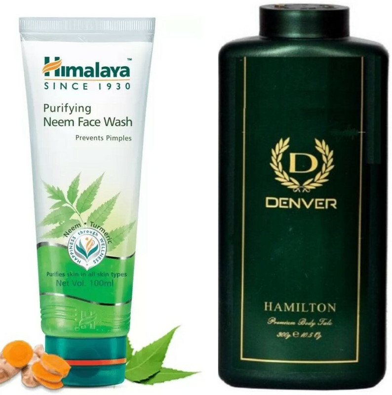 HIMALAYA Neem Face Wash 100 Ml AND Hamilton Premium Body Talc (300Gm) (2 Items in the set)