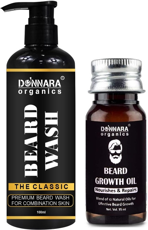 DONNARA organics Beard Wash 100ML & Beard Oil 30ML for Nourish & Repairs Beard(2 Items in the set)
