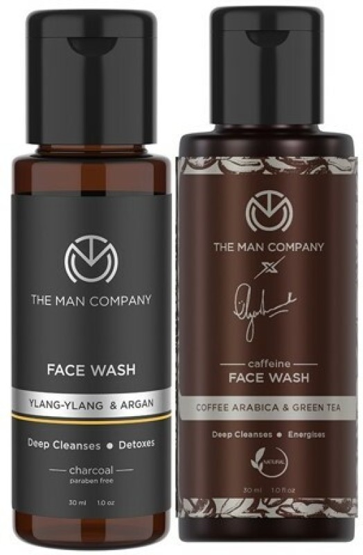 THE MAN COMPANY Charcoal Face Wash & Face Scrub Mini Combo For Blackhead & Tan Removal  (2 Items in the set)