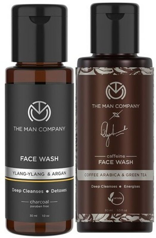 THE MAN COMPANY Charcoal Face Wash & Face Scrub Mini Combo For Blackhead & Tan Removal (2 Items in the set)