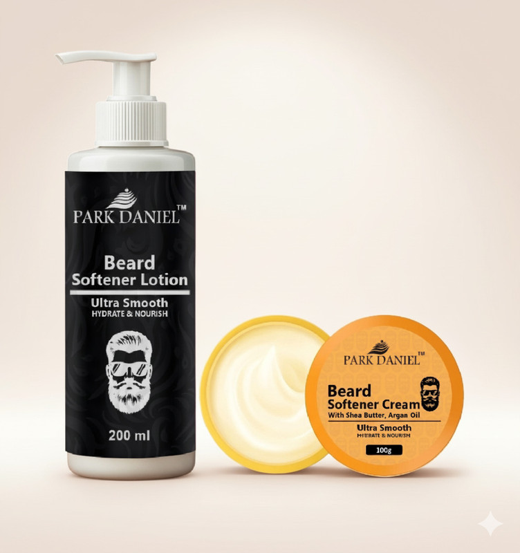 PARK DANIEL 200ML Beard Hydration Lotion with Beard Softener Cream 100g | Daily Beard Conditioning Kit(2 Items in the set)