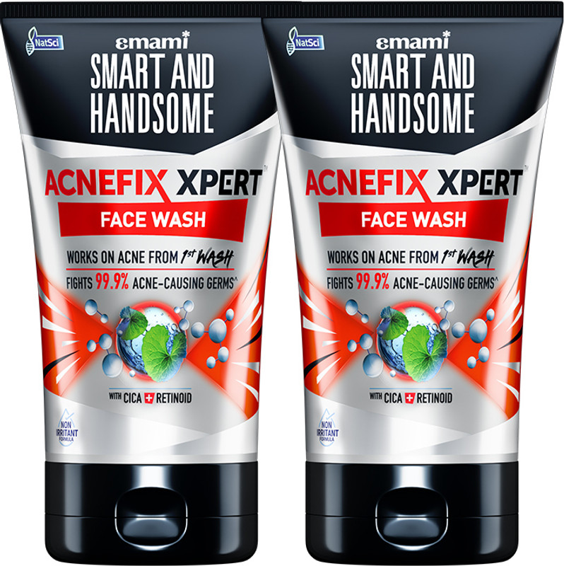 Smart and Handsome Anti-Acne Duo - Acnefix Xpert  100g Each | Reduces Acne from 1st Wash Face Wash(200 ml)