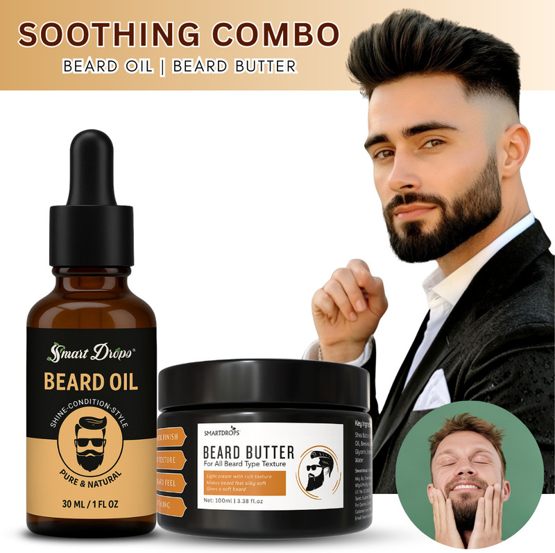 smartdrops Beard Care Kit Oil And Butter Combo For Beard Grooming And Texture(2 Items in the set)