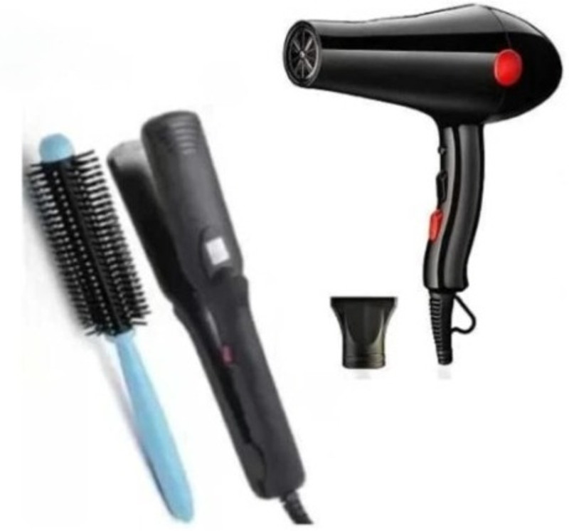 mkldsrh chaoba hair dryer for all hair type hot & cold dryer salon quality blowouts at home dryer & roller comb & hair straightener(3 Items in the set)