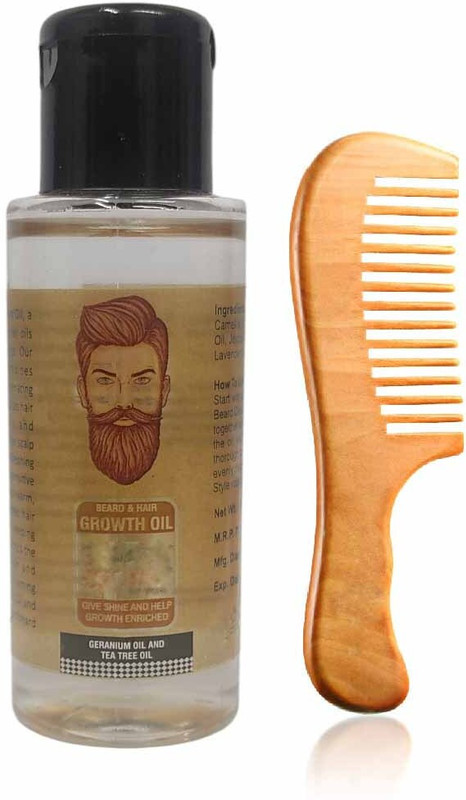 manasona Men Beard Oil with Wooden Comb |Beard & Mustache Growth Oil(2 Items in the set)