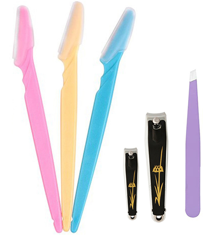 MGP FASHION Razor Face & Forhead, Eyebrow Nail Cutter Plucker Tweezer(6 Items in the set)