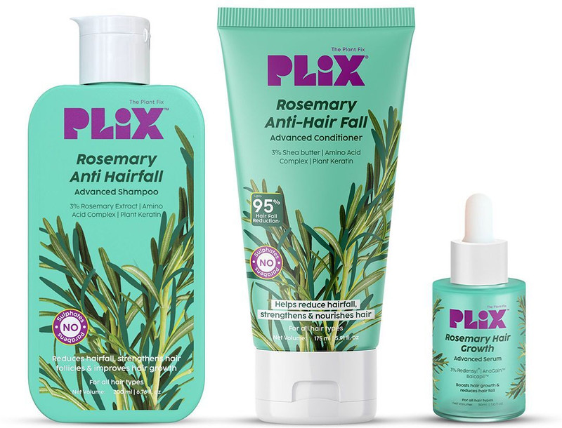 The Plant Fix Plix Rosemary Anti Hairfall Combo with 3% Redensyl Serum, Shampoo & Conditioner(3 Items in the set)