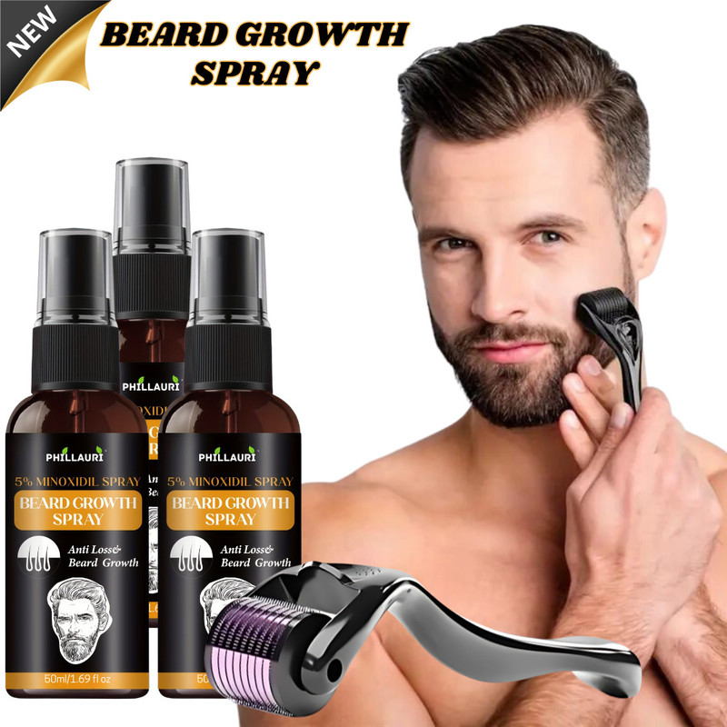 smartdrops Beard Combo Kit | Beard Growth Oil Vitalizer and Derma roller 0.5mm For Perfect Beard Growth(3 Items in the set)