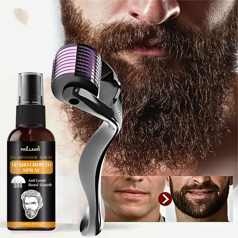 Phillauri Advance Beard Growth Oil Spray for Men & Beard Activator Derma Roller 0.5 mm(1 Items in the set)