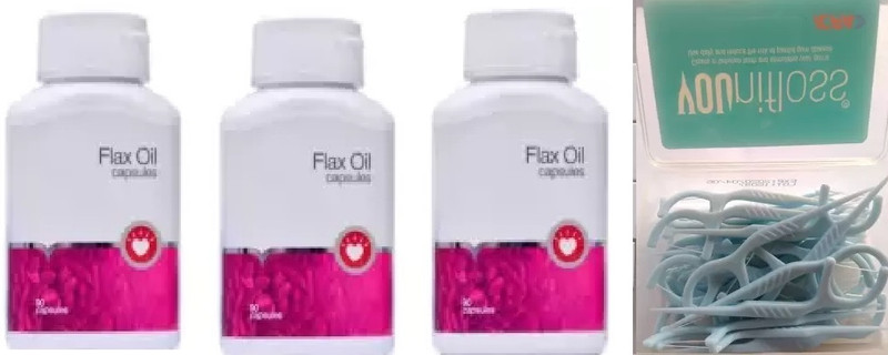 Butees18 3 Flax OIl Capsule with Dental Flossers (4 Items in the set)(4 Items in the set)