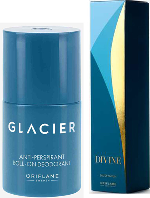 Oriflame Sweden Glacier Roll-On Deodorant-50ml.With Divine Eau de -50ml.(2 Items in the set)
