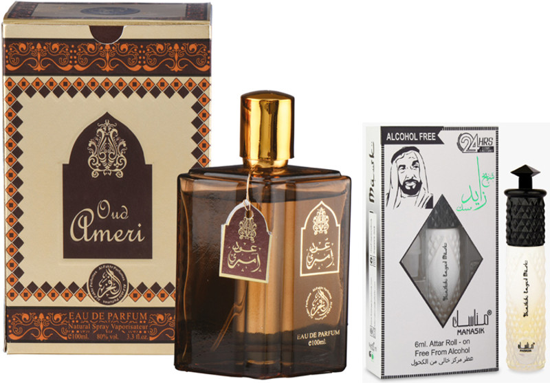 AL FAKHR Ameer Al Oud khususi Perfume 100ml & Shaikh Zayad Oud Attar 6ml(2 Items in the set)