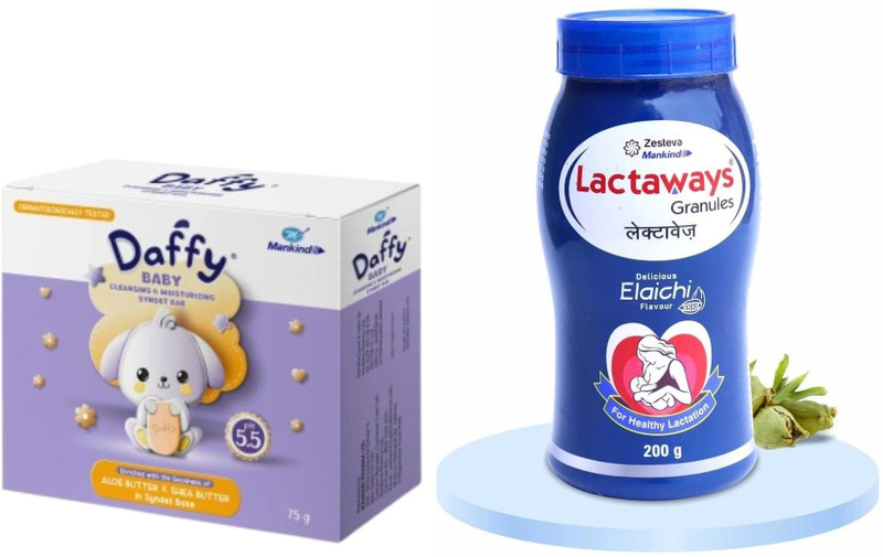 Daffy Cleansing & Mosturizing Baby Soap 75g & Lactaways – Lactation supplement ,200gm(2 Items in the set)