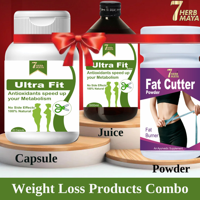 7Herbmaya Ultra Fit Juice Helps in Weight Loss/Fat Burner Capsule-Weight Loss Products(3 Items in the set)
