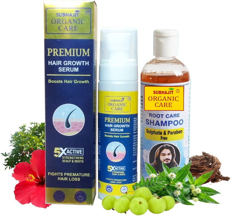 SUBHAJIT ORGANIC CARE Hair Growth Combo - HAir Growth Serum 100ml and Root Care Shampoo 200ml For Long & Strong Hair(2 Items in the set)