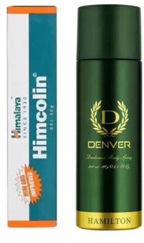 HIMALAYA Himcolin Gel , Hamilton Deodorant Spray – For Men (165 ml) (2 Items in the set)