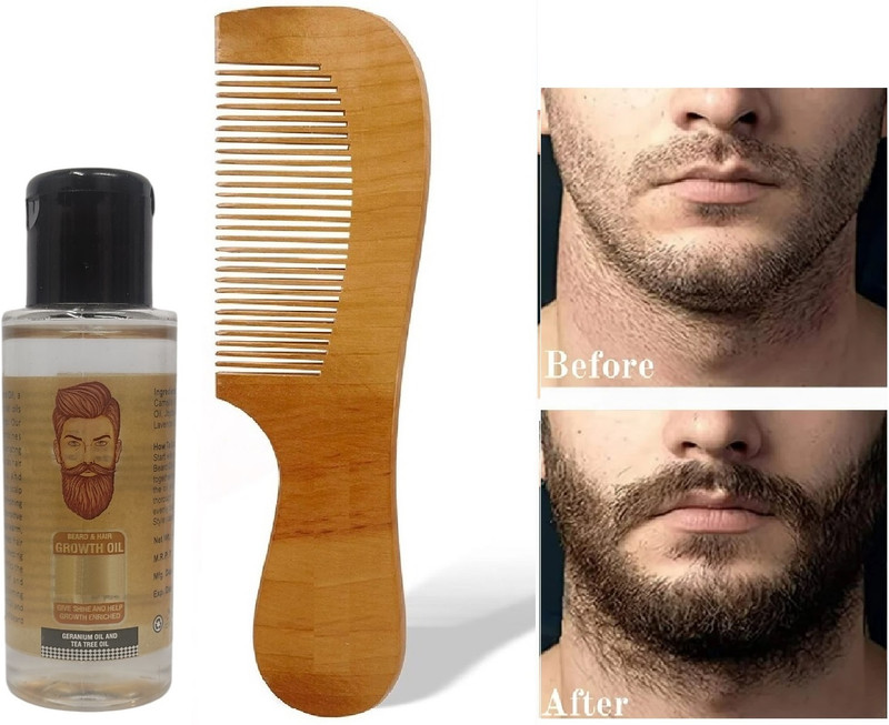 GULGLOW99 MEN 100% Beard Oil & Exclusive Wooden Comb Kit(2 Items in the set)