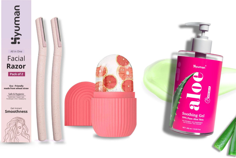 Hyuman On The Go Razor + Aloevera Gel 400 ml(2 Items in the set)