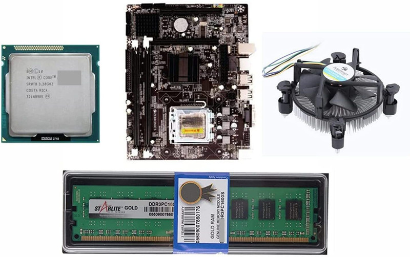 Thunderz H81 Chipset Kit (Processor i5 4590 3.3Ghz+16GB DDR3 RAM+Scuda 512gb SSD+CPU Fan) Combo Motherboard(Black)