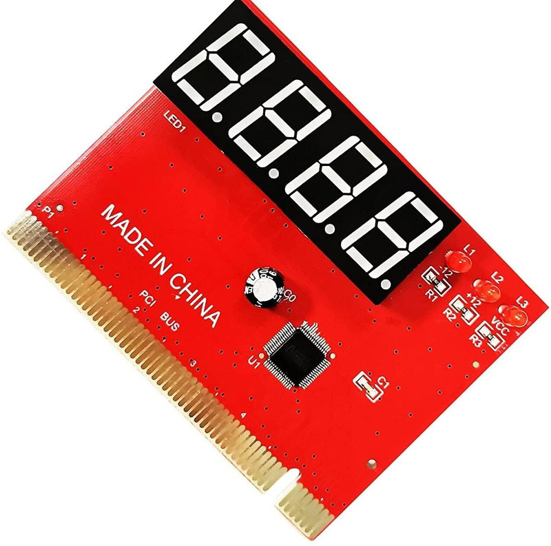 Malati 4 Digit PCI PC Motherboard Analyser Diagnostic Card Tester, with User Manual Combo Motherboard(Red)