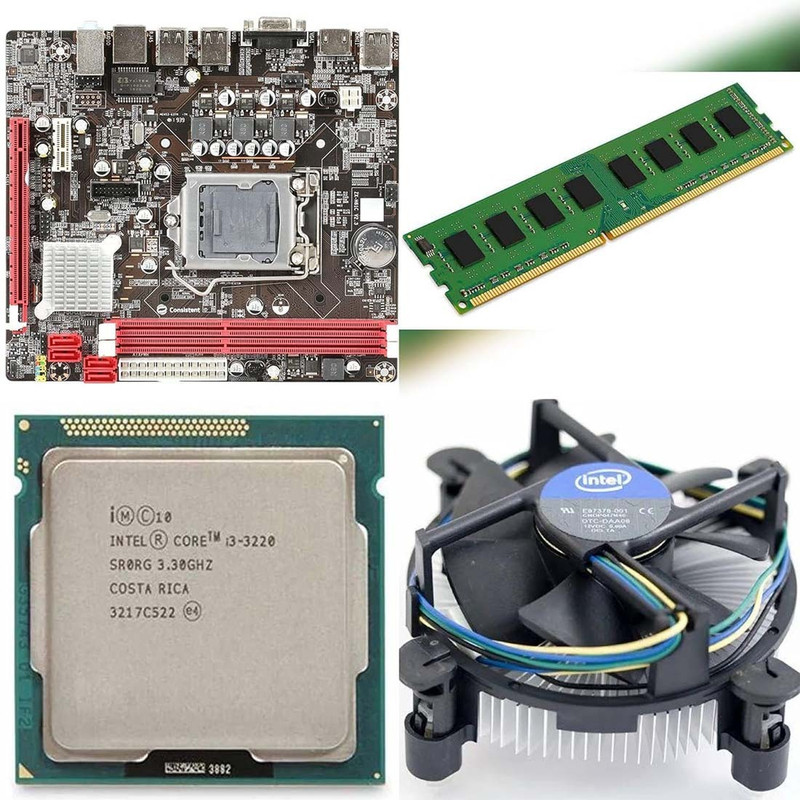 ZEB H61 +4GBRAM +FAN+i3 PRO Combo Motherboard(Black, Green)
