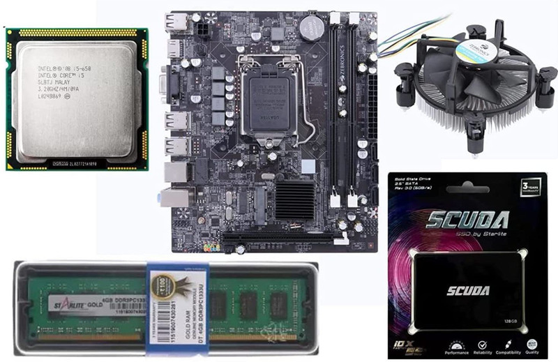 Thunderz i5 3470 Processor+8GB DDR3 RAM + SCUDA 128gb SSD + Free CPU Fan Combo Motherboard(Black)