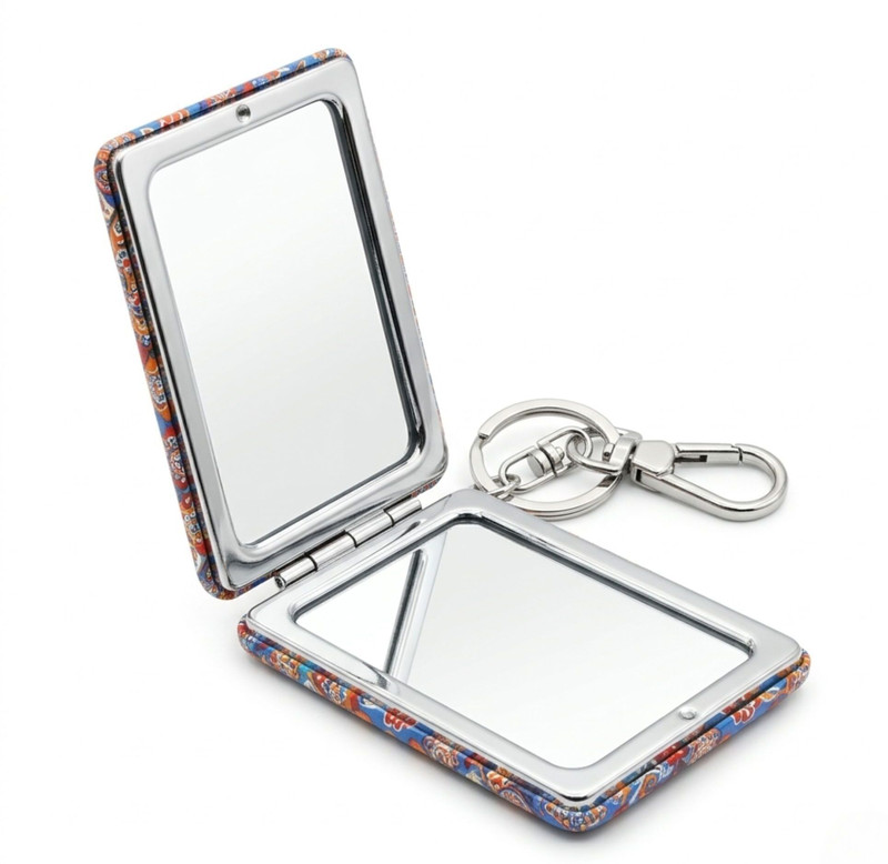 Stylo Portable Folding Makeup Mirror with Keychain | Dual Side Compact Pocket Mirror