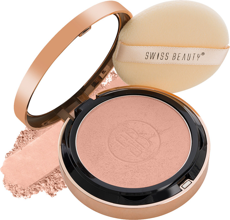 SWISS BEAUTY Silky Smooth Oil Control Powder Lightweight Matte Finish Face Makeup Compact(Nude Beige, 10 g)