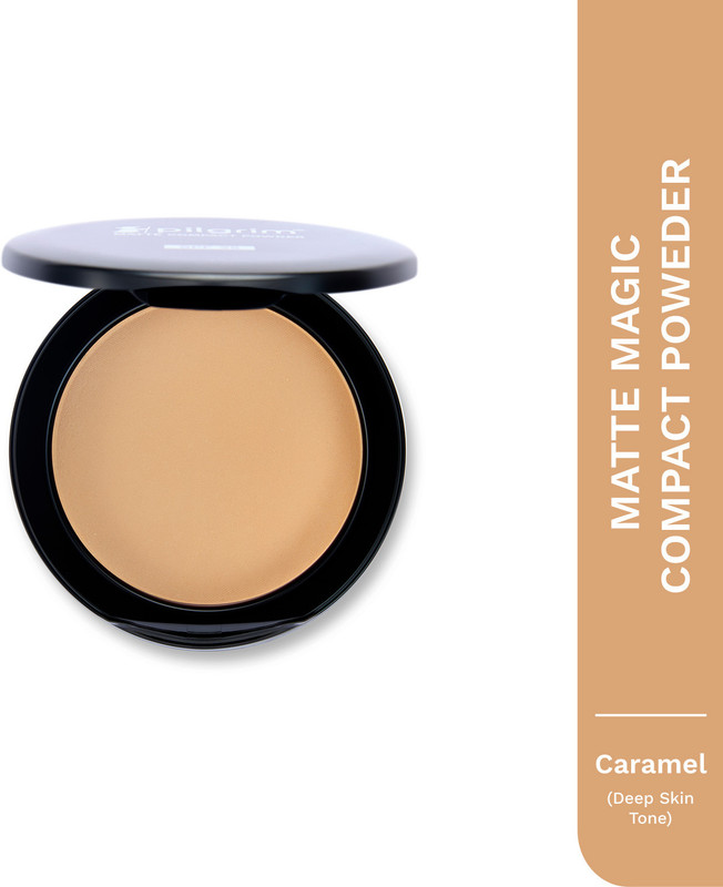 Pilgrim Matte Finish Compact Powder SPF 25 Absorbs Oil, Conceals & Gives Radiant Skin Compact(Caramel-25, 7 g)