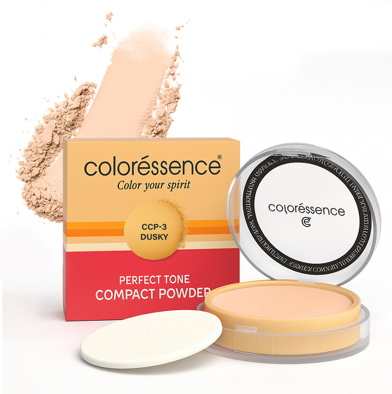 COLORESSENCE Perfect Tone Powder|Instant Glow|Matte Makeup Powder|Sweat Control C4 Compact(PINKISH BEIGE, 10 g)