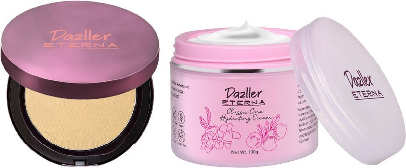 Dazller Eterna Glow Powder, Oil Control, SPF PA++, Zero Caking (Honey SC34,) Compact(Honey SC34, 12 g)
