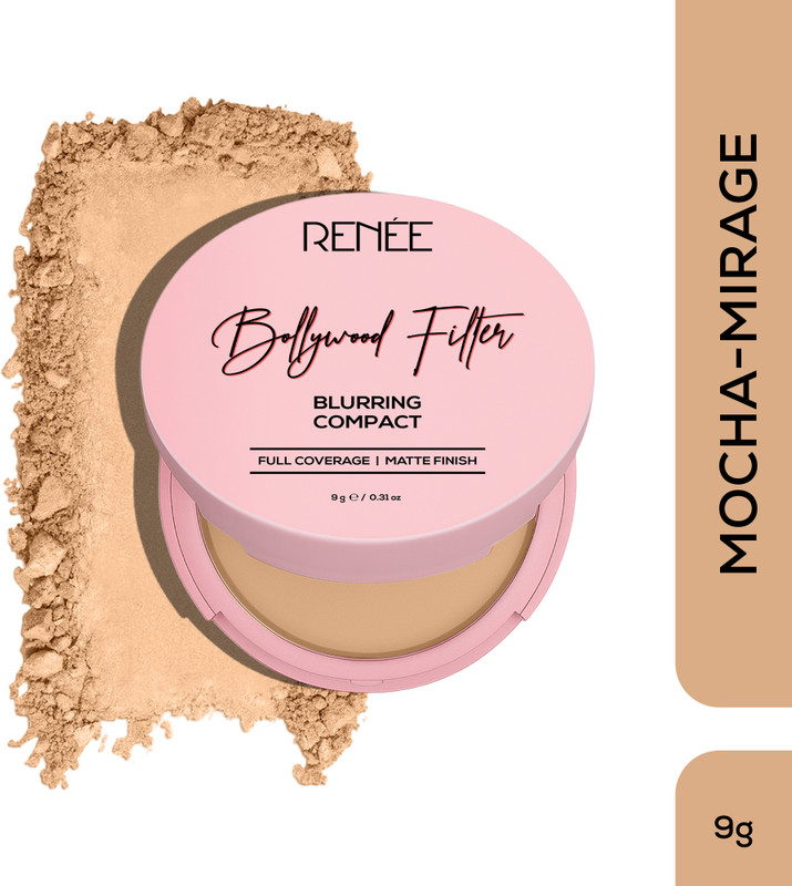 Renee Bollywood Filter Blurring Compact, Matte finish, Full Coverage, Blurs Pores, 9g Compact(Mocha Mirage, 9 g)