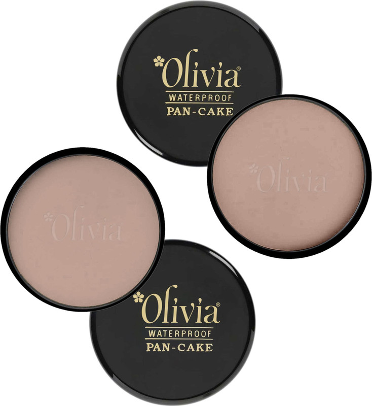 Olivia Waterproof Pan Cake 100% Waterproof Shimmering Finish Compact | 25g | Pack of 2 Compact(Natural Beige | Shade No.25, 50 g)