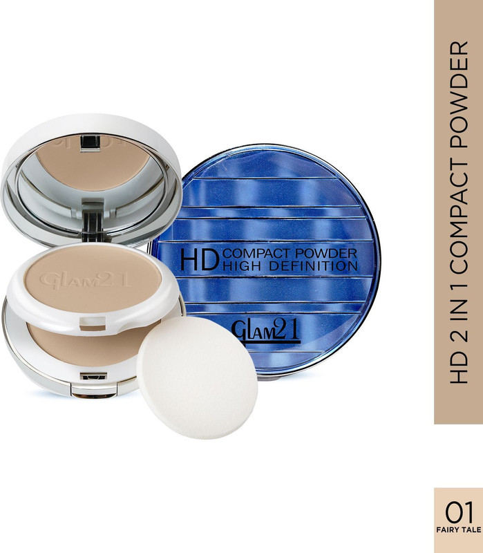 Glam21 HD Compact Powder Longlasting Freshness upto 12hrs with Vitamin-E | Matte Finish Compact(Fairy Tale, 18 g)