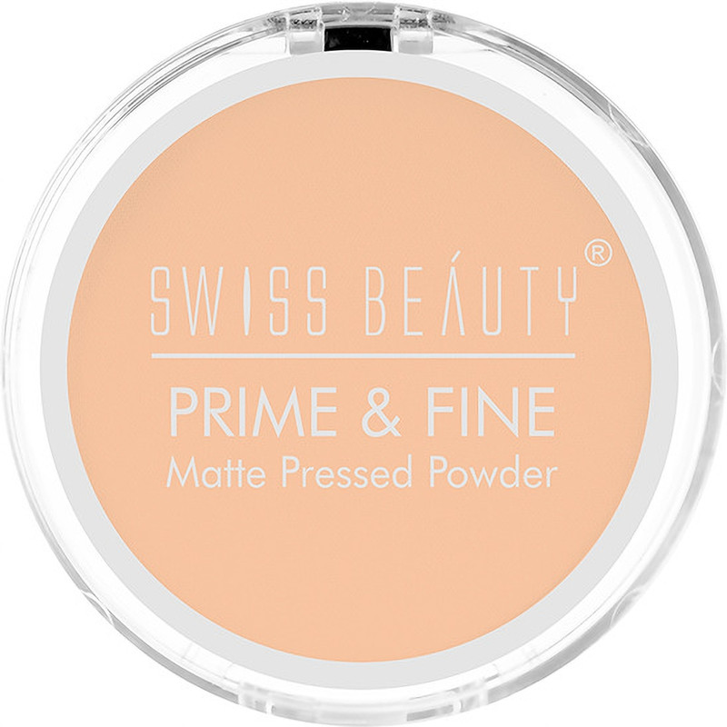 SWISS BEAUTY Prime & Fine Matte Pressed Powder | Oil Control Smooth Finish | All Skin Compact(Natural Beige, 8 g)