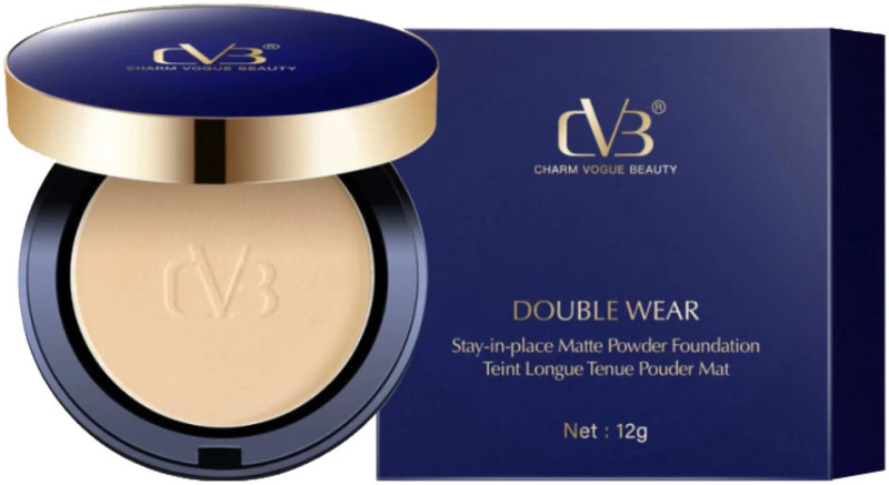CVB C121 DOUBLE WEAR POWDER (02 SOFT IVORY) Compact(SOFT IVORY, 12 g)