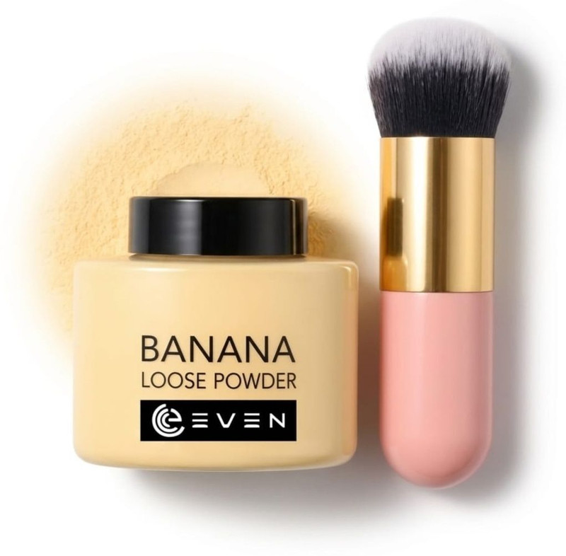 Valhalla Banana Loose Powder with Makeup Brush | Long Lasting waterproof Powder with puff Compact(beige, 40 ml)