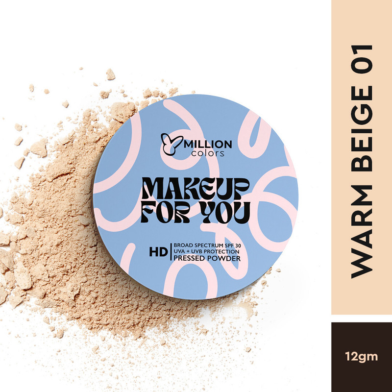 Million Colors Compact Powder SPF 30 UV Protection | Pore Minimizing | Long-Wear Oil Control Compact(Beige 02, 12 g)