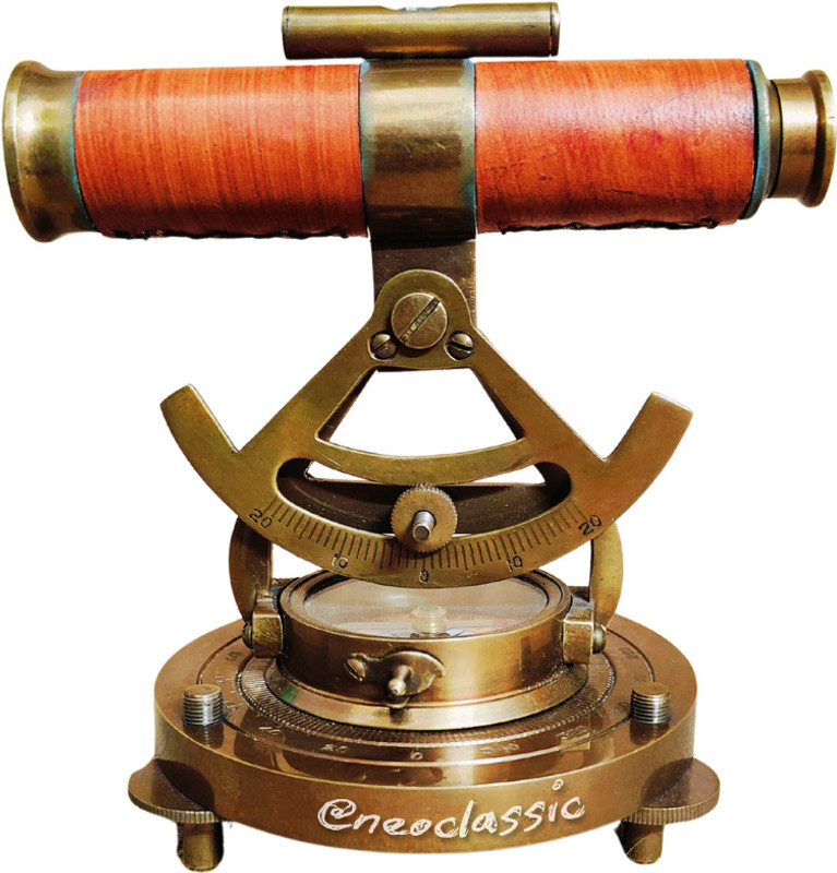 Neo Classic Theodolite Alidade Telescope Compass Navigation Surface Level Compass Compass(Gold, Brown)