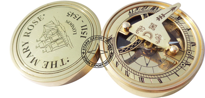Stark Export House Brass Sundial Compass Compass(Gold)