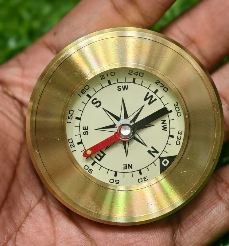 JGG Jain Gift Gallery brass golden direction compass Compass(Gold)