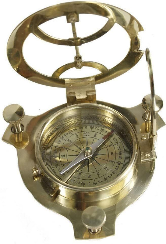 AntiquexyzH Solid Brass Sundial Compass 3 inche Compass(Gold)