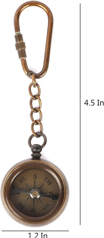 AUNTIQUEINDIA Compass Key Chain Showpiece Compass(Gold)