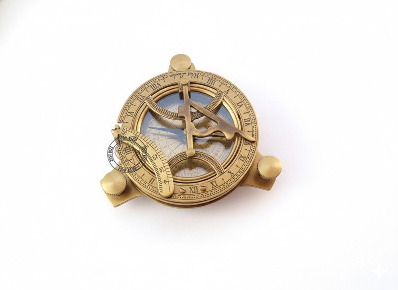 ZEST BIZZ Brass Antique 2.5 Inch Sundial Compass Antique Camping HGYT Compass(Brown)